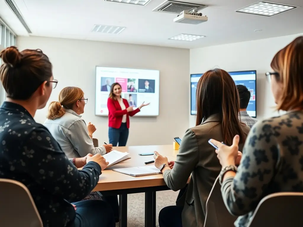 Educators receiving training and technical support.